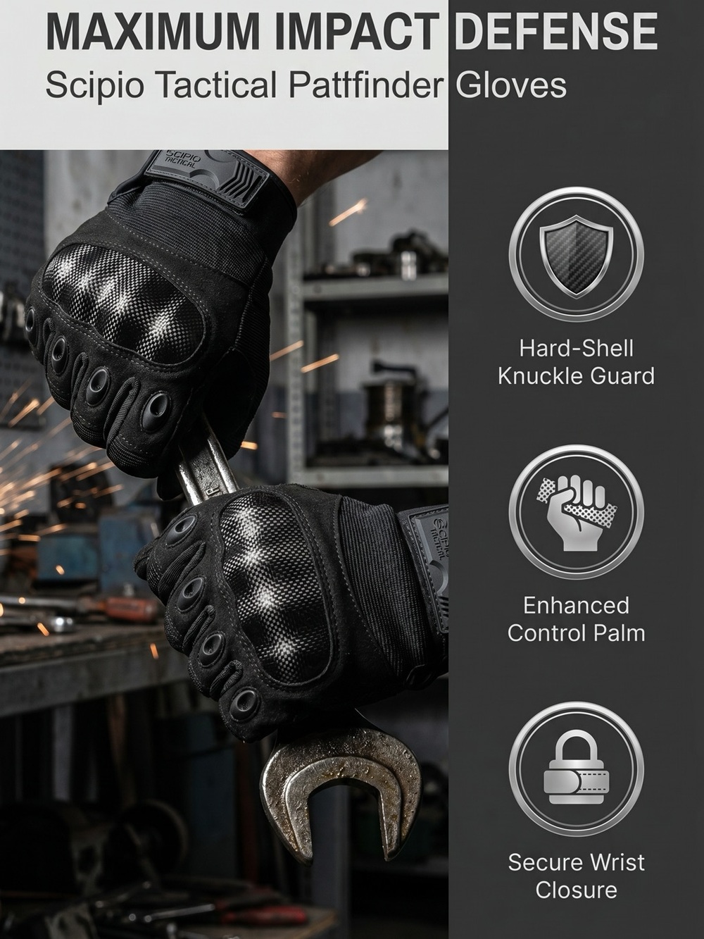 Scipio Tactical Pathfinder Gloves Size Large